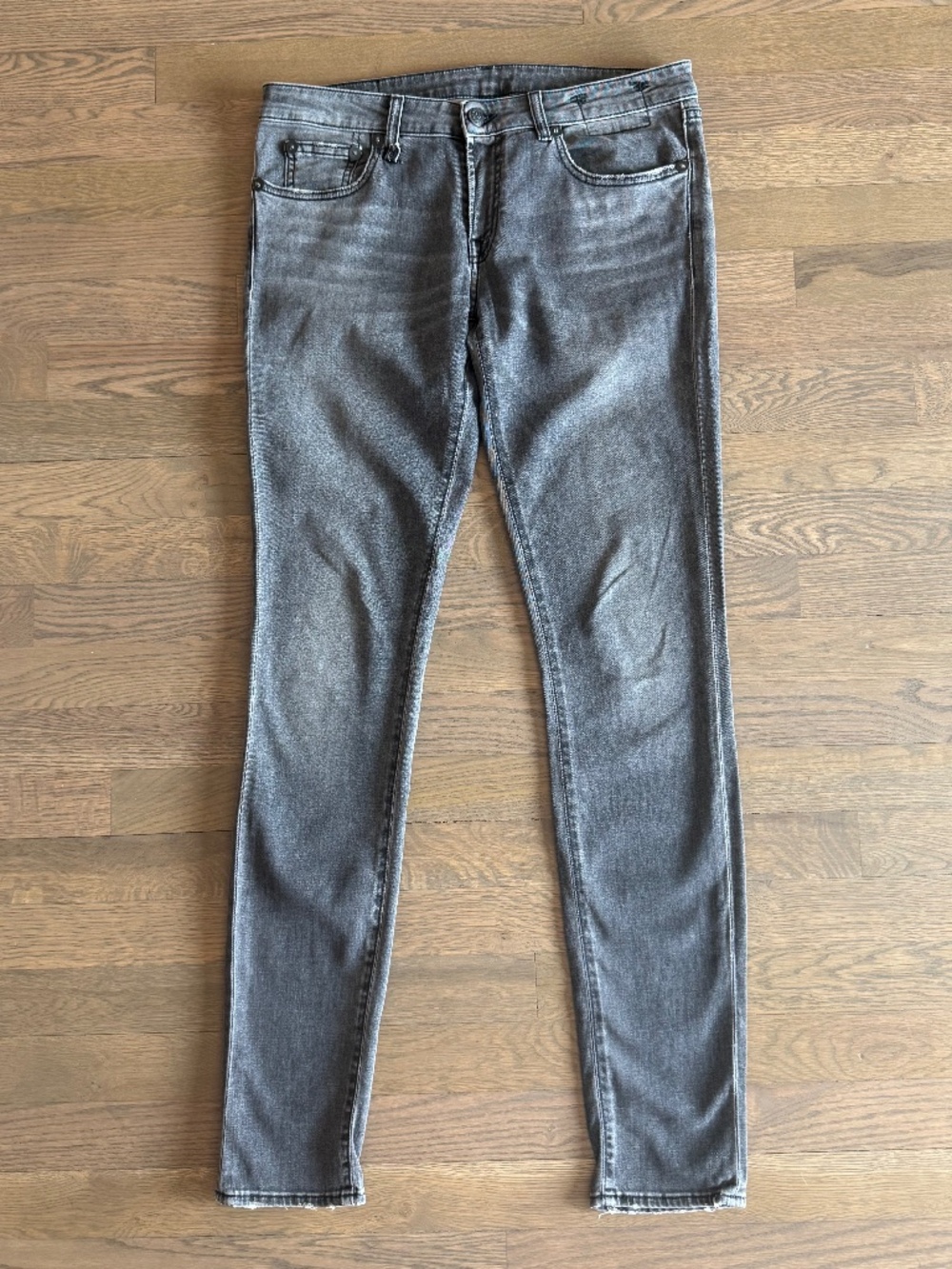 R13 Worn Black Skinny Jeans